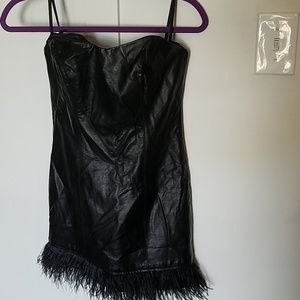 Leather fringe dress